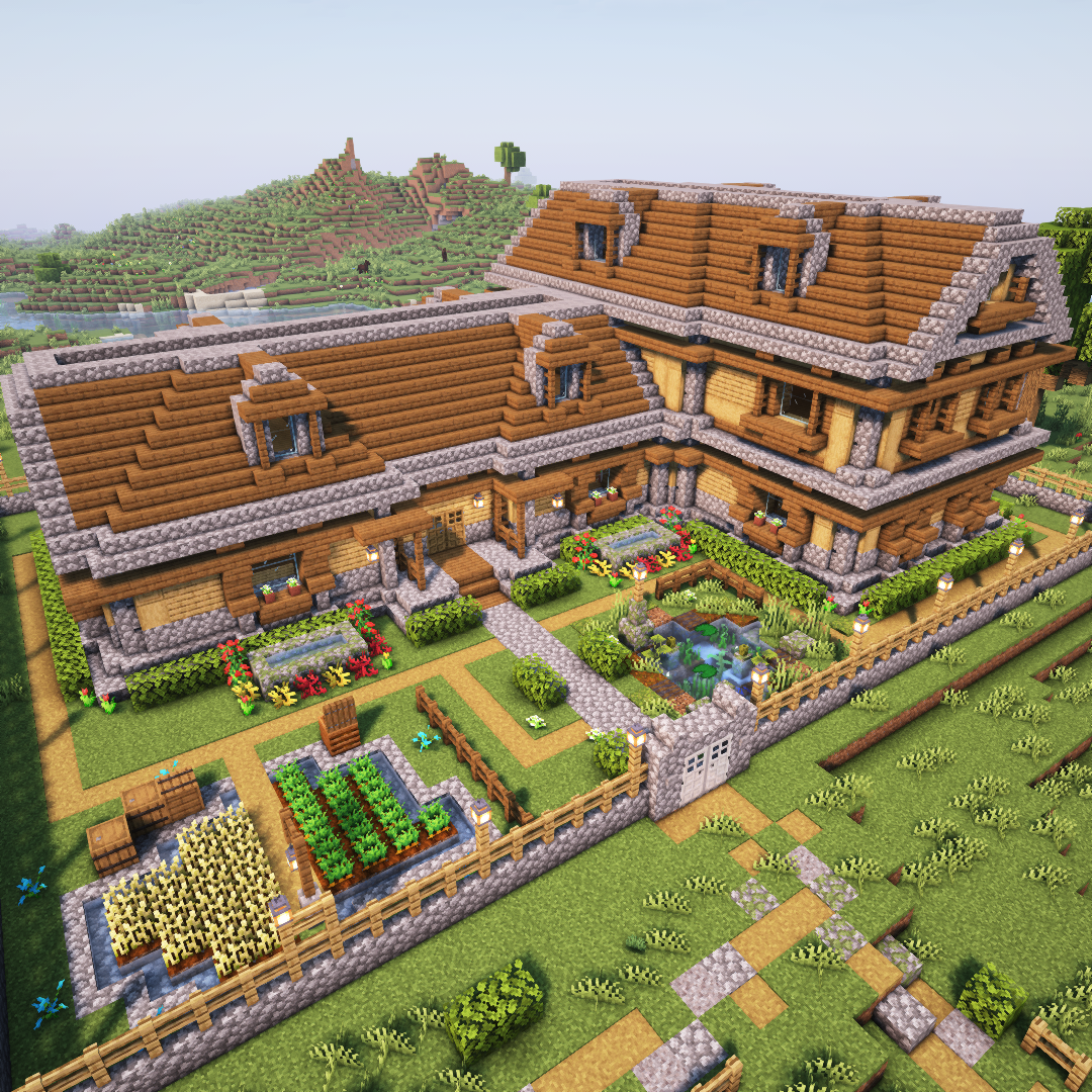 Vex's Large Wooden House With Pond + Interior Design